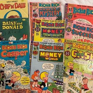 Vintage Richie Rich Comic Lot of 9 Disney & Harvey Comics 1960s–1970s Chip Dale